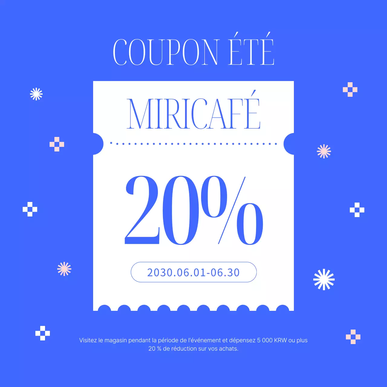 Une annonce simple pour le lancement d'une carte de desserts d'été en bleu et rose