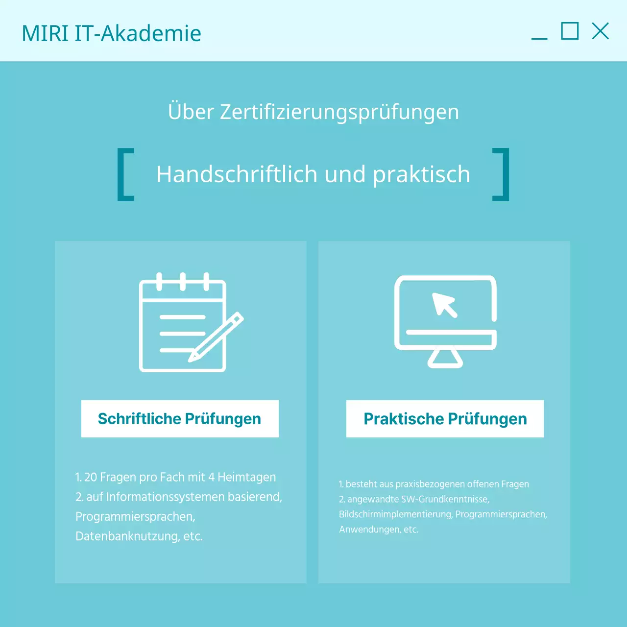 Werbung für trendige Zertifizierungskurse mit hellblauem Hintergrund