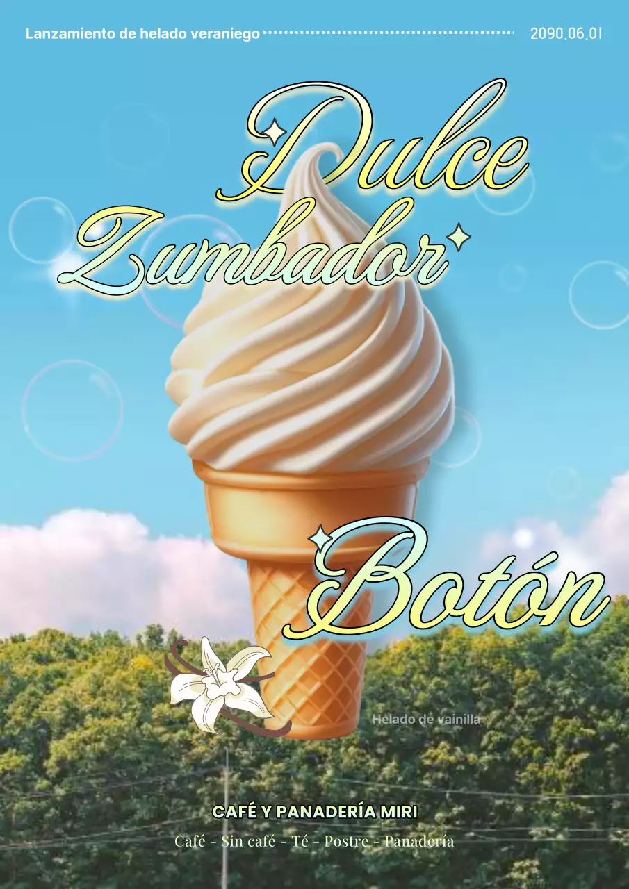 Promociona un menú retro de verano en verde y azul claro