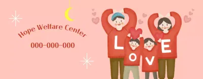 Warm and bright wellness center with family illustrations