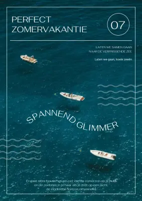 Modern jachtlandschap in blauw en wit