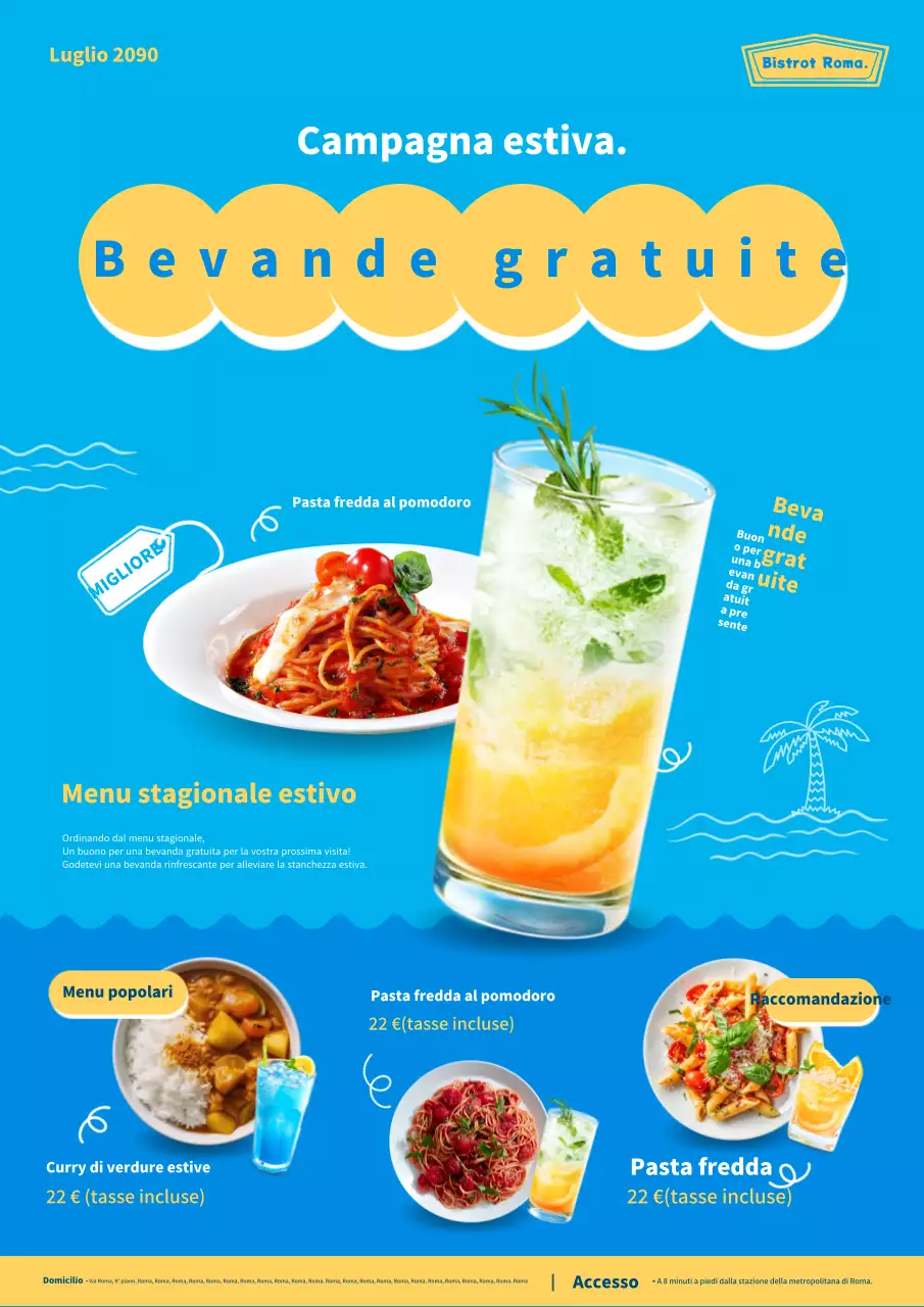 Promuovete i bei colori blu e gialli dei prodotti estivi di stagione.