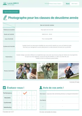 Feuille d'activité pour une salle de classe simple, blanche et menthe plan de cours