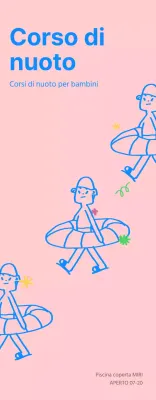 Promuovere centri di nuoto e di educazione fisica per bambini di colore blu e rosa.