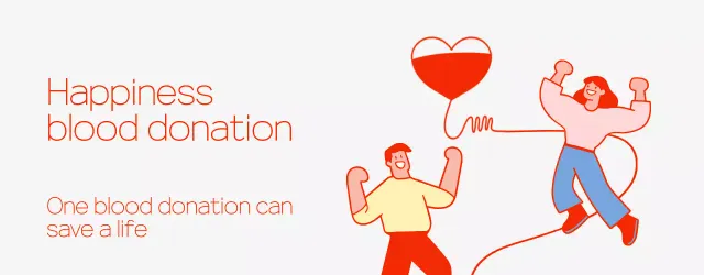 Blood donation illustration concept in red and gray