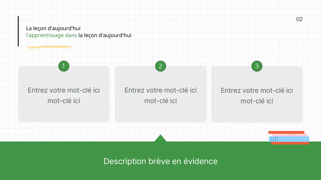 Plan de cours simple pour enseignants en vert et blanc