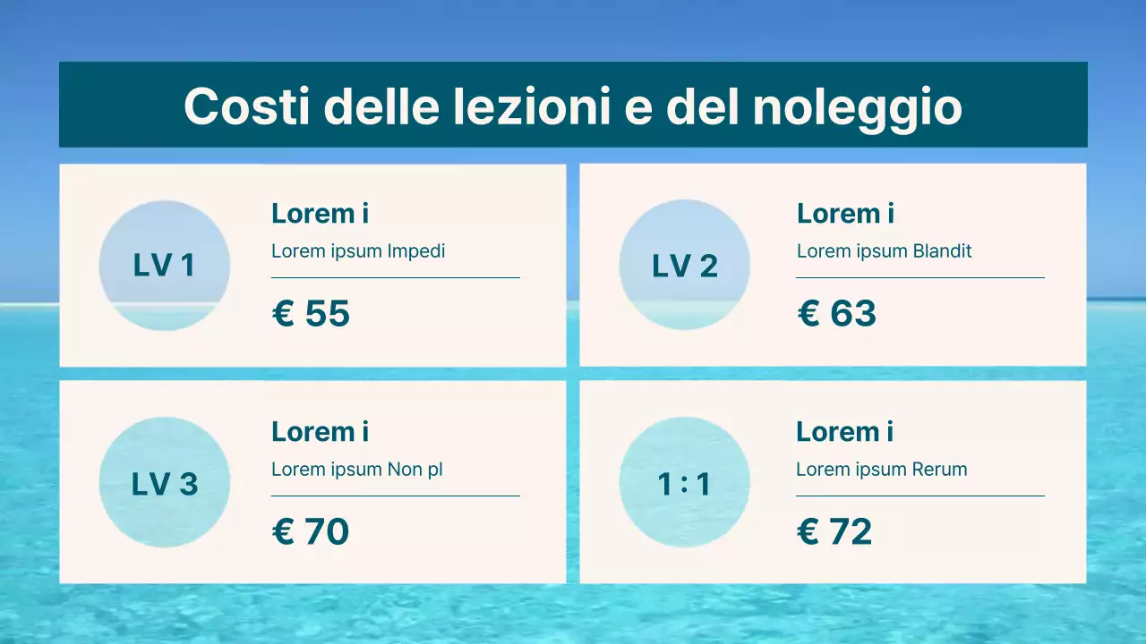 Il layout del negozio di surf alla moda in blu