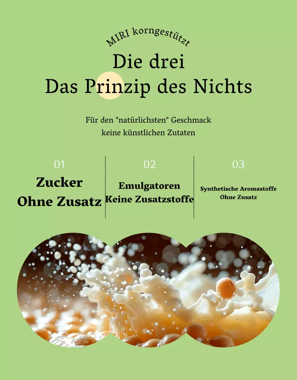 Über das beige, minimalistische Sojamilchprodukt