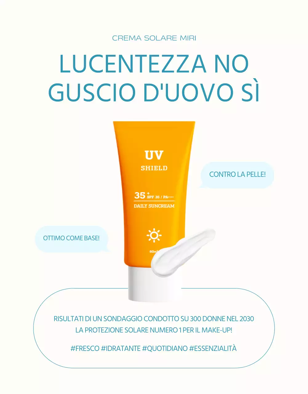 Una semplice protezione solare in azzurro e arancione spiegata