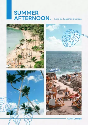 Blue Tropical Summer Invitation Poster