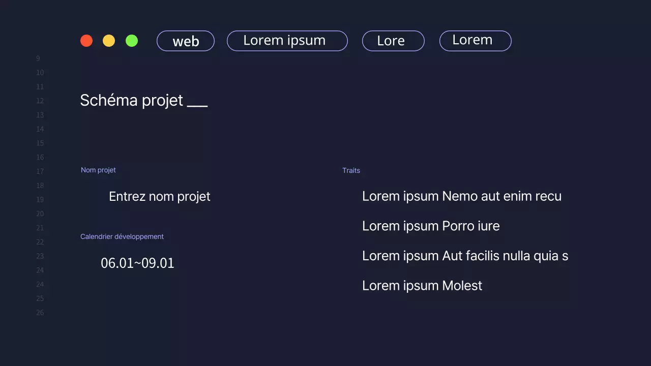 Une simple proposition de projet d'équipe de développement en bleu marine
