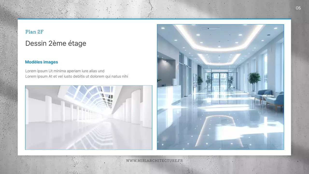 Dossier de conception architecturale simple en bleu et en gris