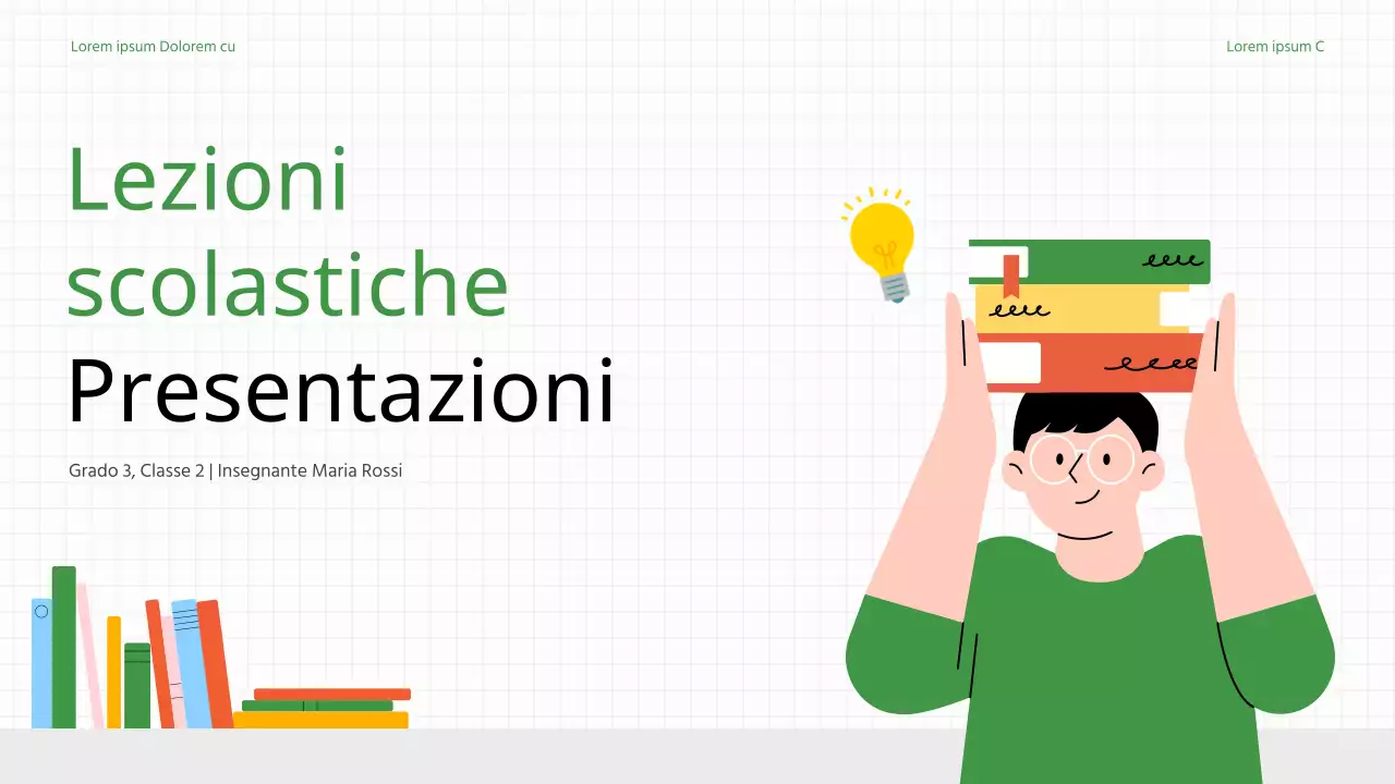 Piano di lezione semplice per insegnanti di scuola in bianco e verde