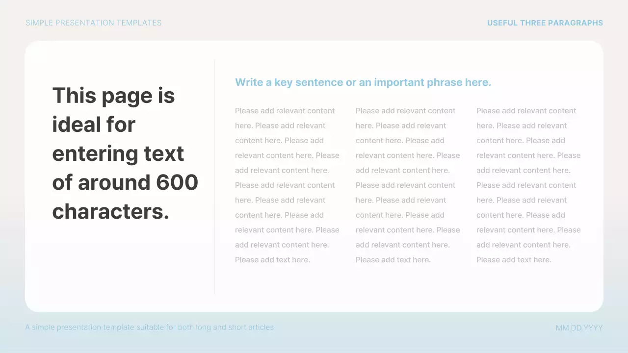 Blue Simple Template Presentation