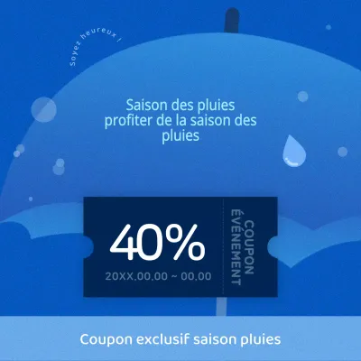 Annonce simple de vente de saison des pluies en bleu