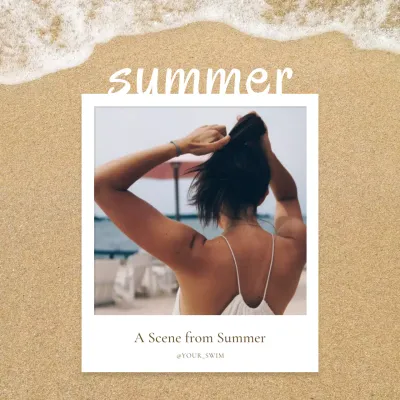 Sand Simple Summer Announcement Social Media Post