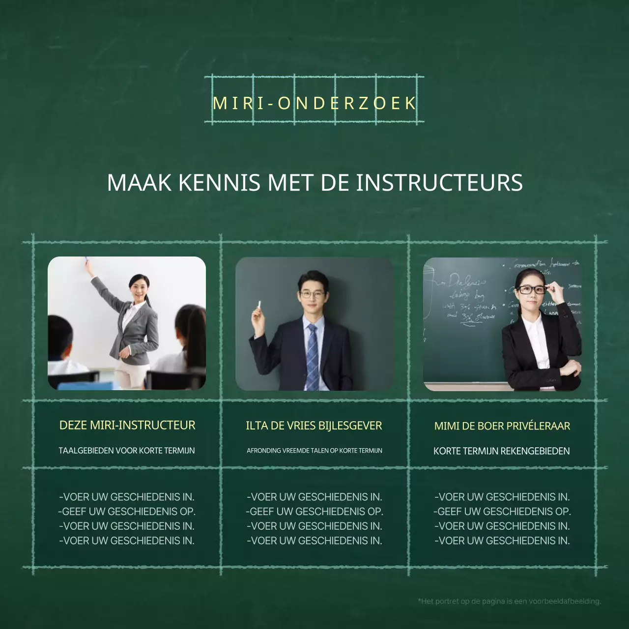 Een eenvoudige groen-witte schoolgids