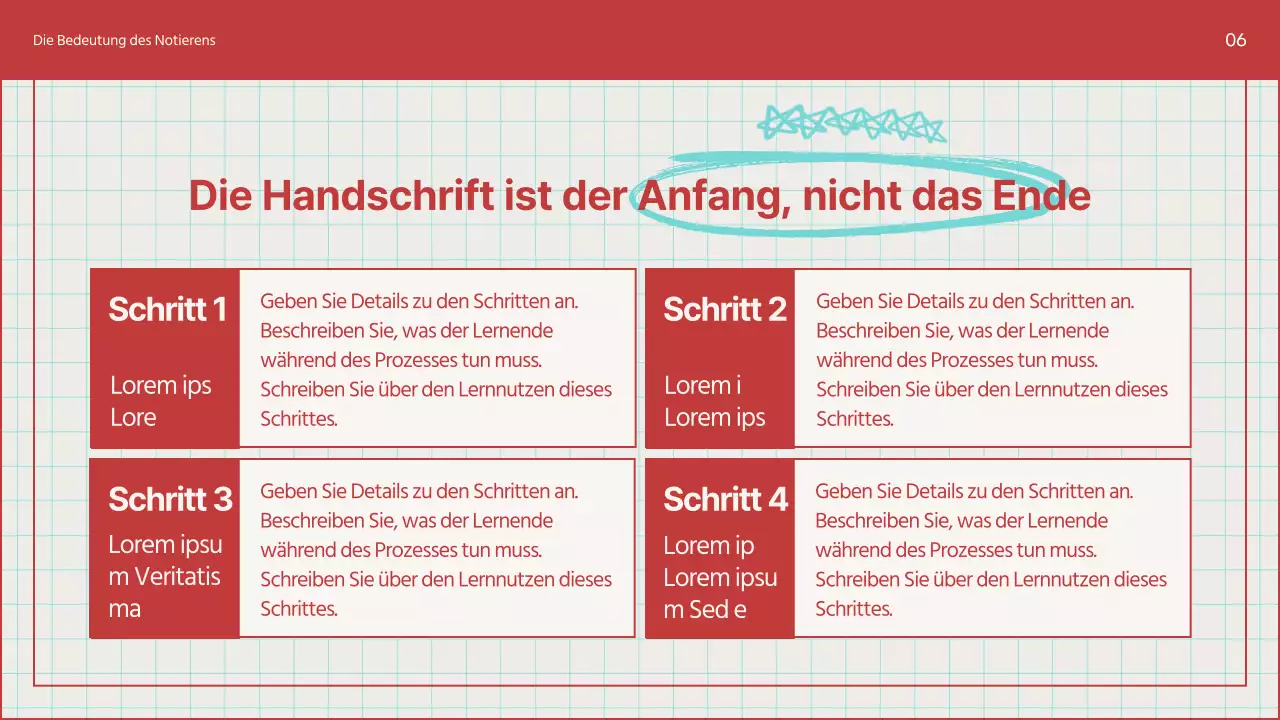 Ein Leitfaden für einfache Notizen in Hellblau und Blau