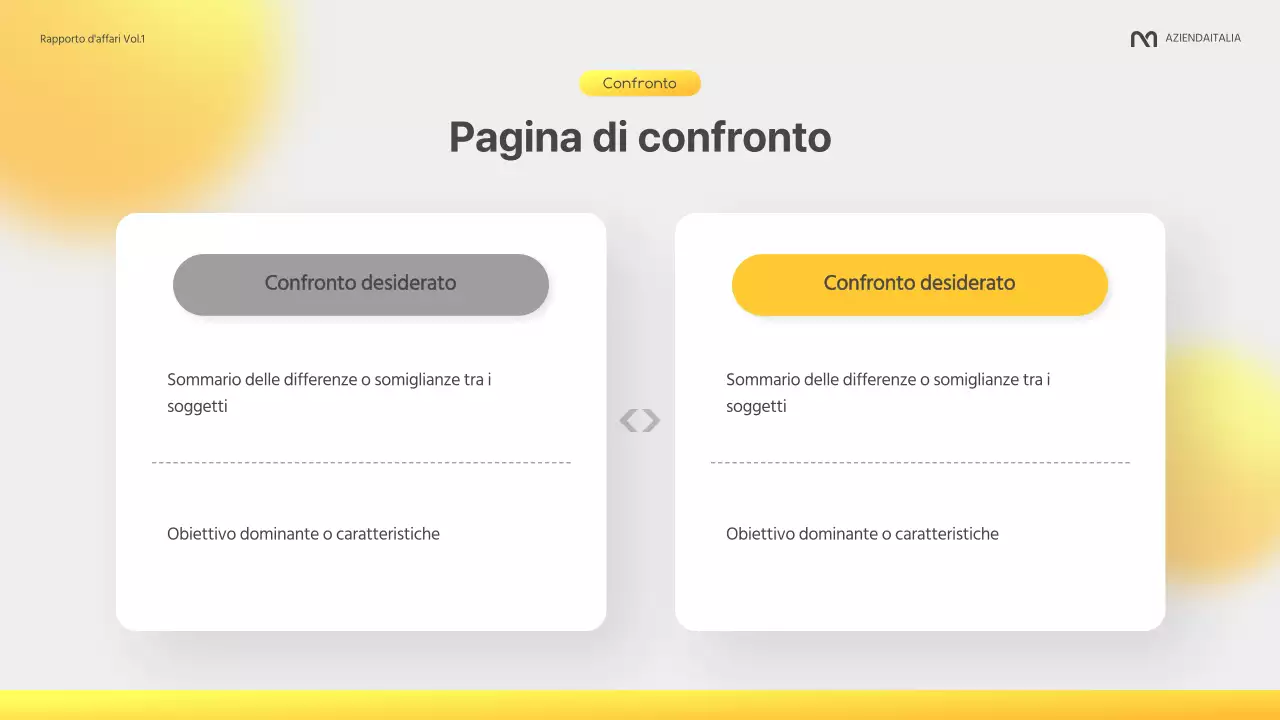Una moderna relazione aziendale in giallo e grigio