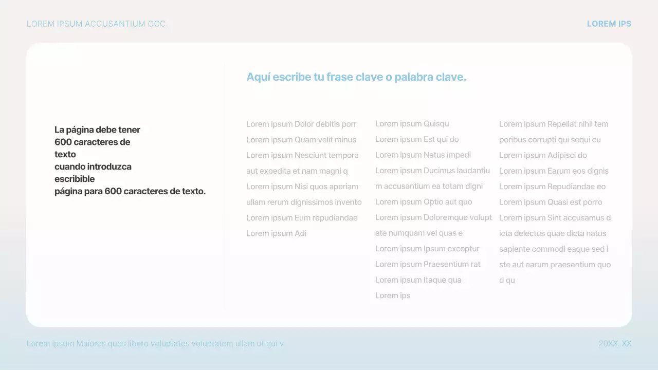 Propuesta de presentación sencilla en azul claro y blanco