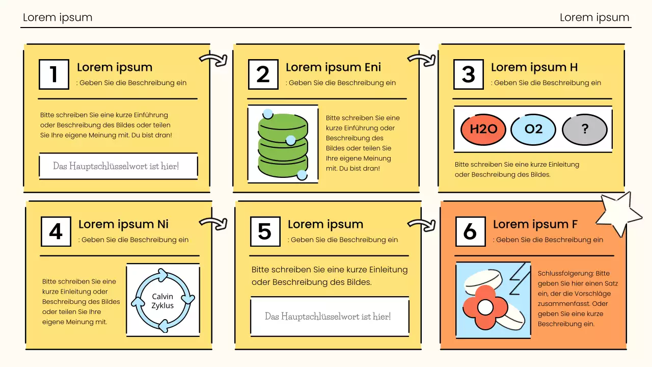 Photosynthese in einem knalligen Orange und Grün