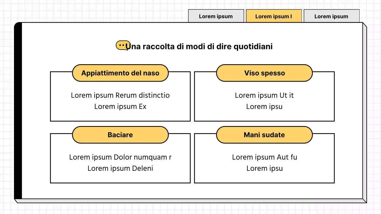 Materiale didattico semplice in giallo e bianco