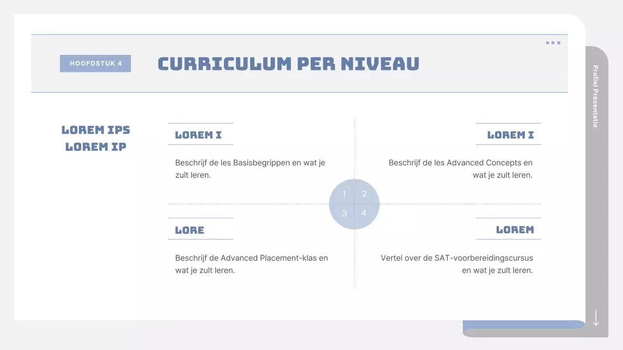 Een eenvoudige schoolprospectus in grijs en blauw