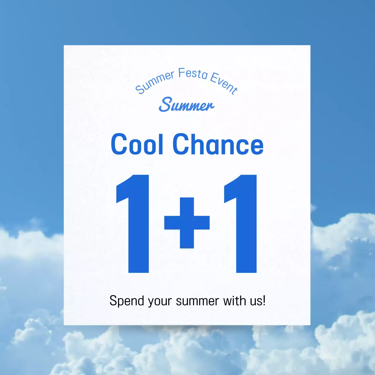 Blue Trendy Summer Promotion Social Media Post