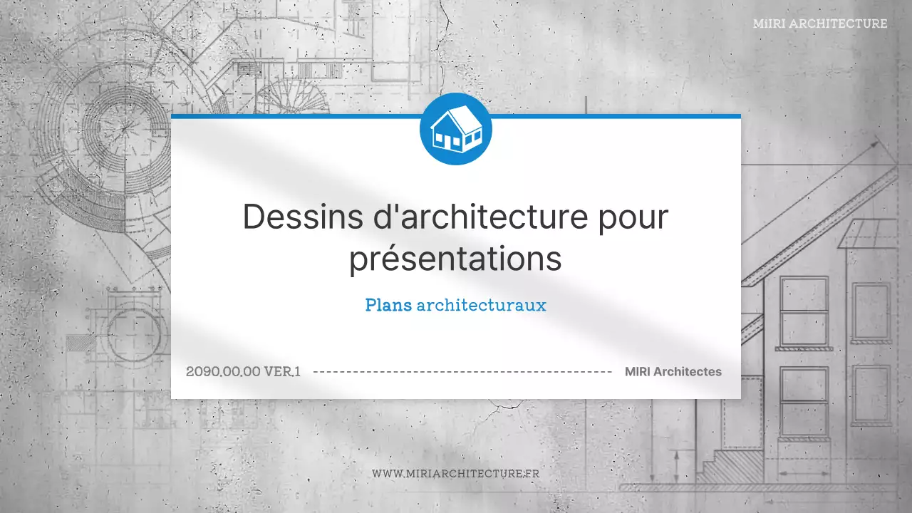 Dossier de conception architecturale simple en bleu et en gris