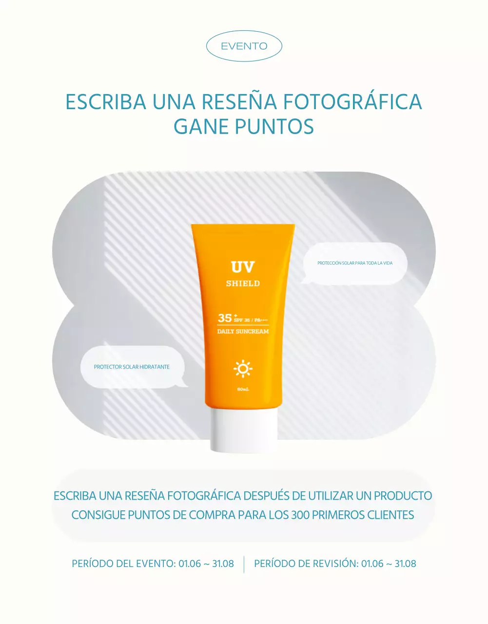 Un simple protector solar en azul claro y naranja explicado