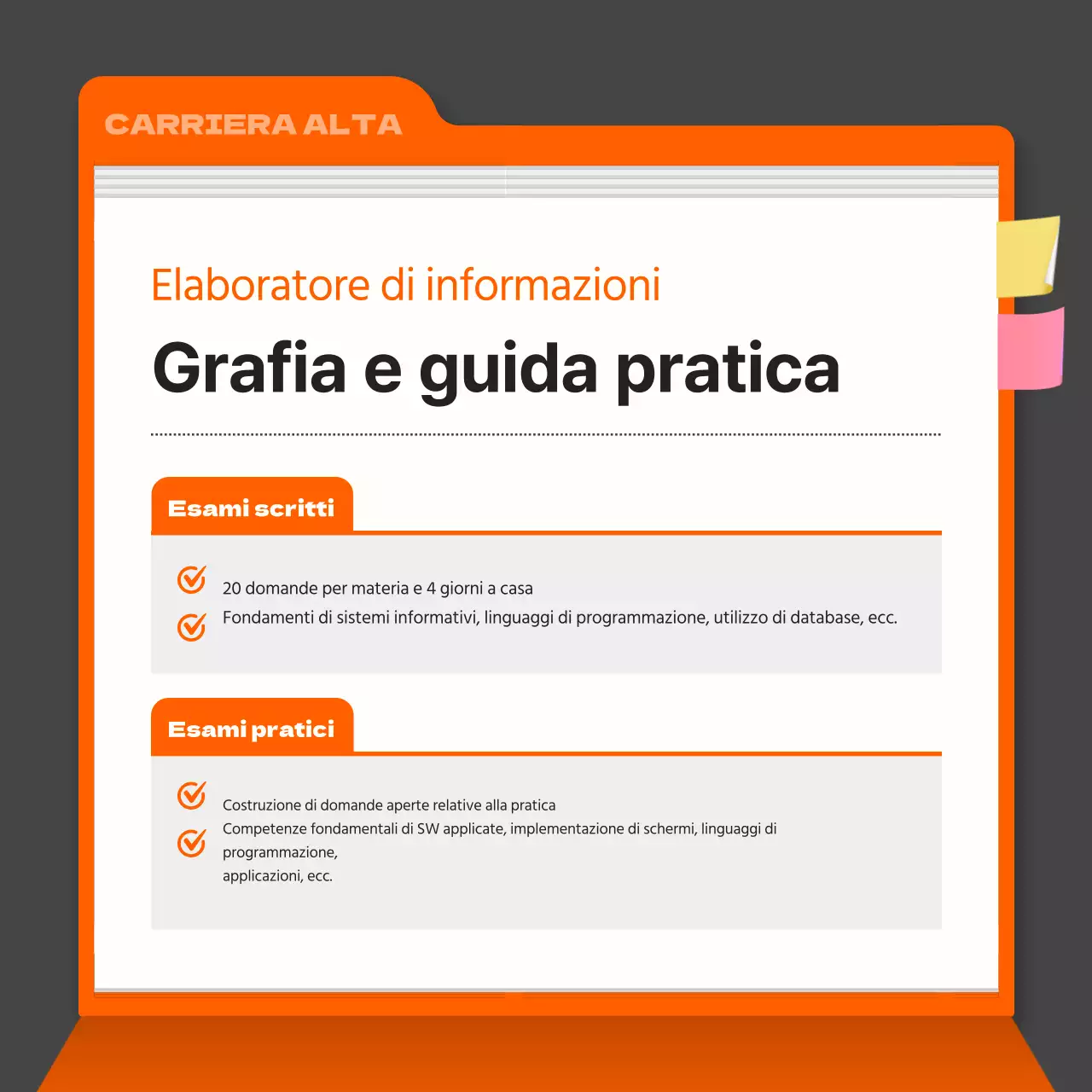 Un semplice annuncio di qualificazione grigio e arancione