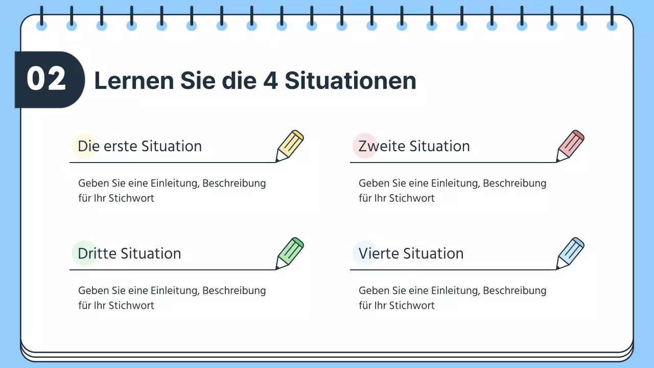 Einfacher Unterrichtsplan für Lehrer in Blau und Weiß