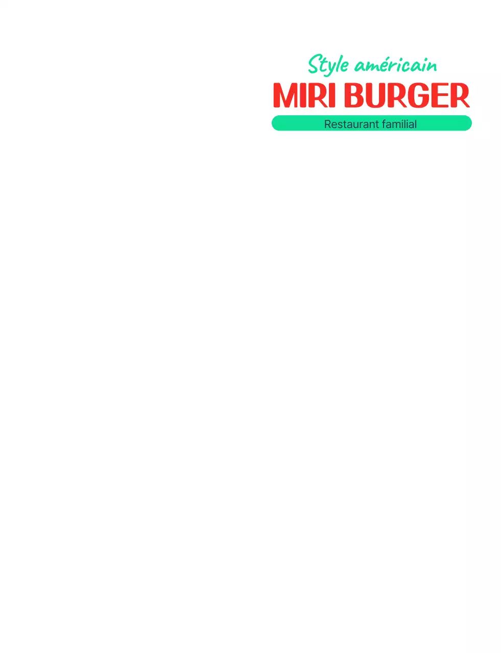 Logo avec un personnage de hamburger à l'américaine