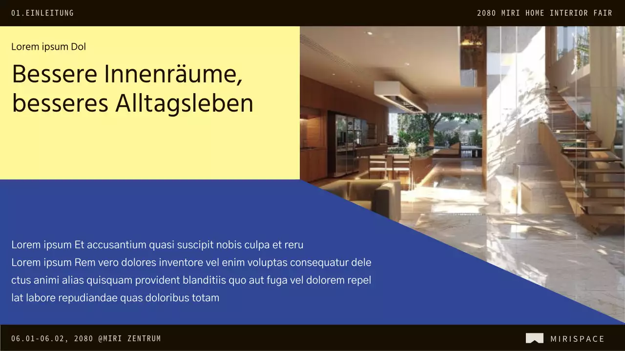 Förderung des Aufrufs zur Teilnahme von Unternehmen an der Messe für braune und blaue moderne Inneneinrichtung