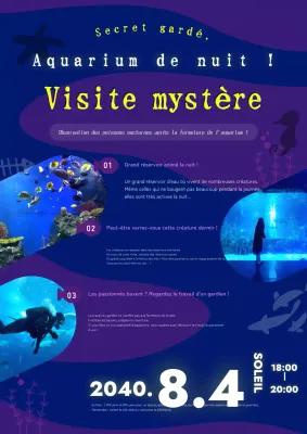 Annonce de la visite de l'aquarium mystère marine et violet