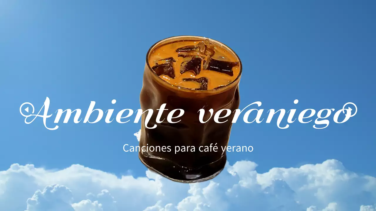 Una moderna portada de lista de reproducción inspirada en el verano en azul claro y blanco