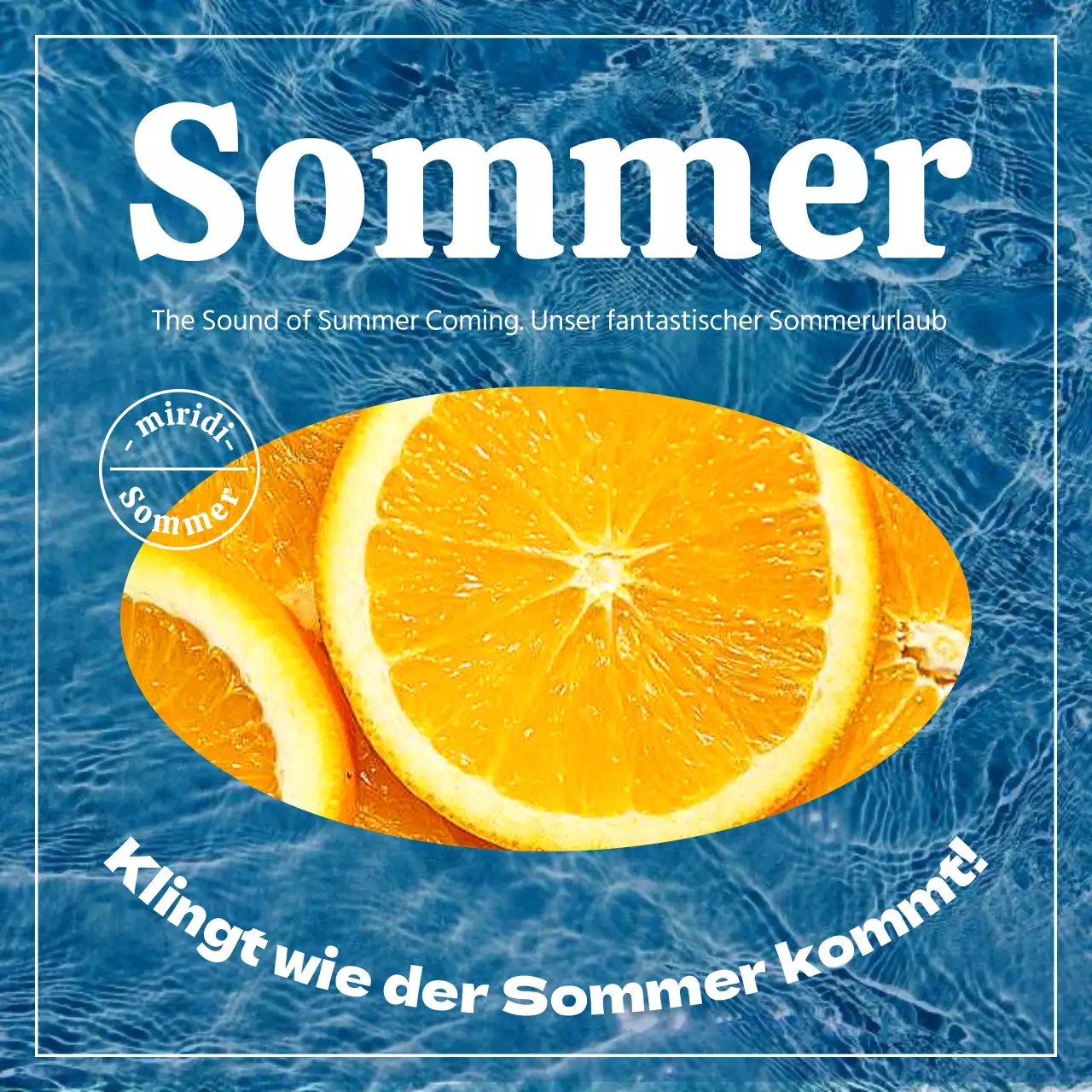 Eine einfache Sommerurlaubspost in Blau und Weiß