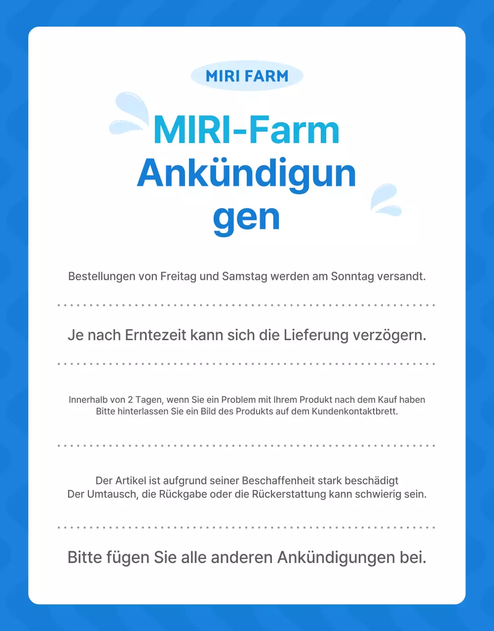 Förderung natürlicher Sommerfrüchte der Saison in Blau und Weiß