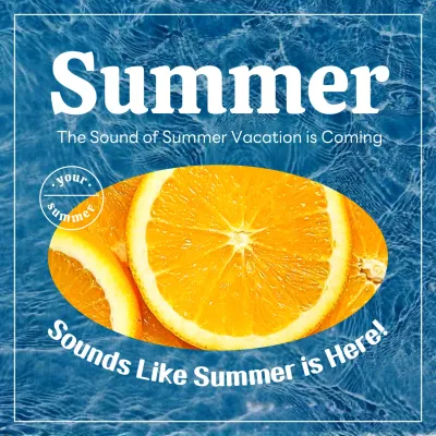 Blue Trendy Summer Promotion Social Media Post