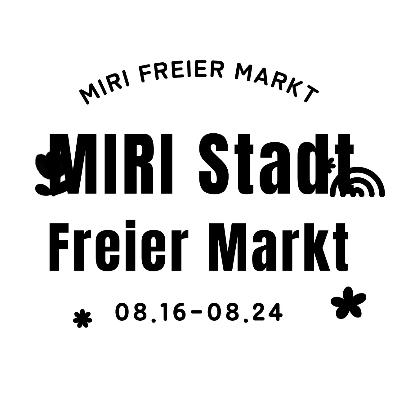 Ein bunter und fröhlicher Bauernmarkt mit Regenbögen und Blumen