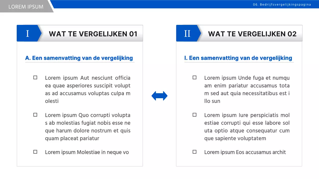 Een eenvoudig rapport met bedrijfsstrategie in blauw en zwart