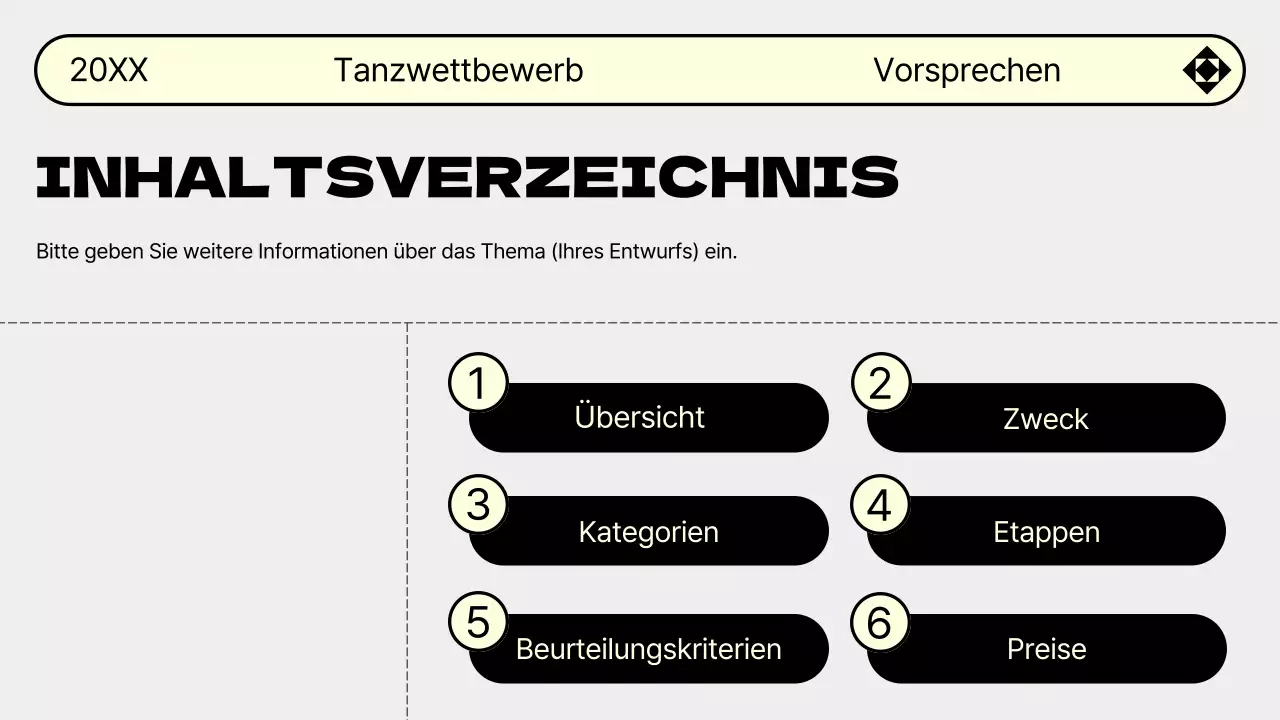Werben Sie für Ihr Tanzvorsprechen in den Trendfarben Grau und Gelb