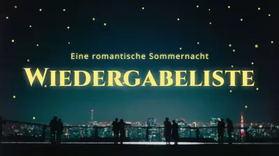 Einfache Sommernachts-Playlist-Hülle in Marineblau und Gelb