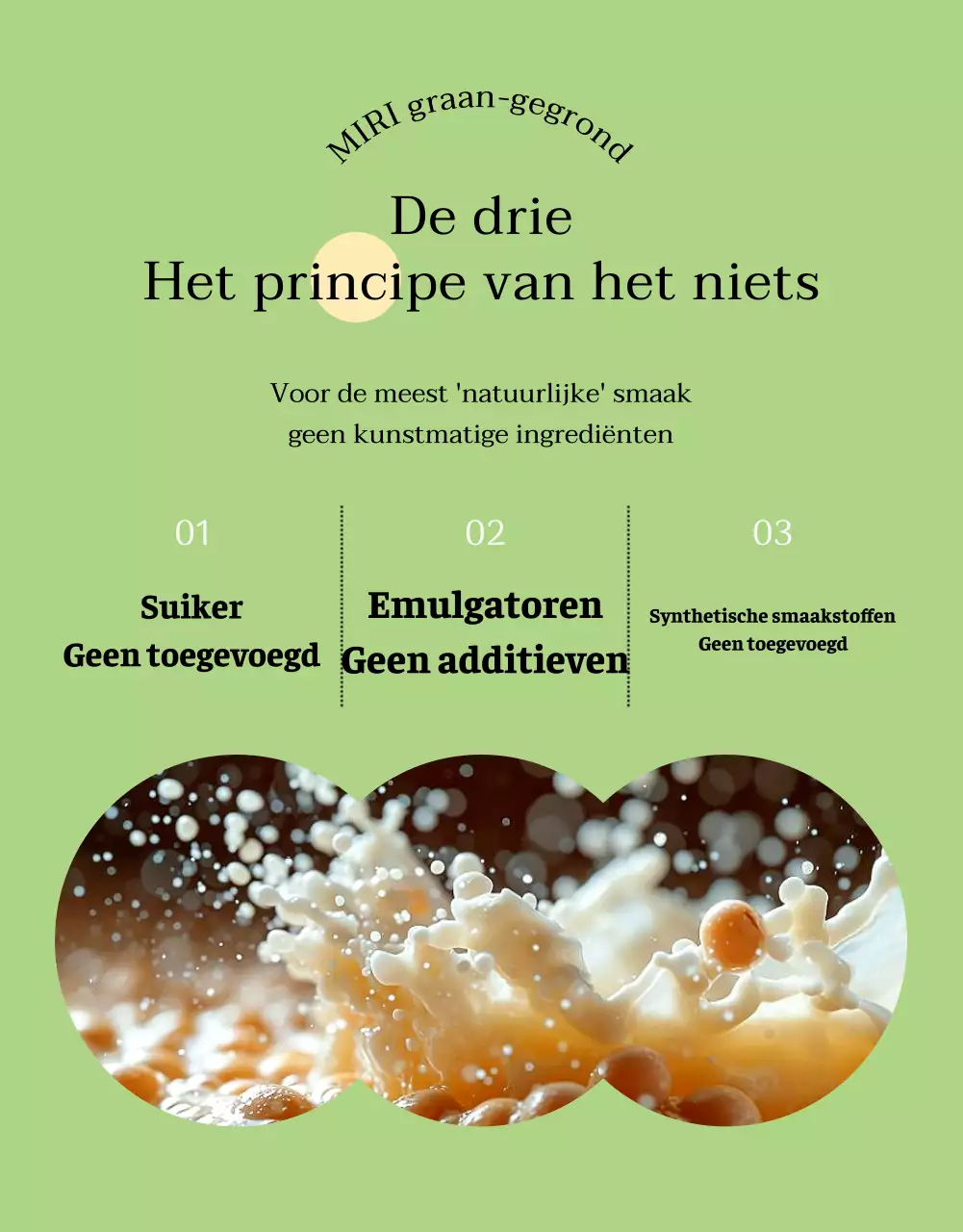 Over het beige, minimalistische sojamelkproduct