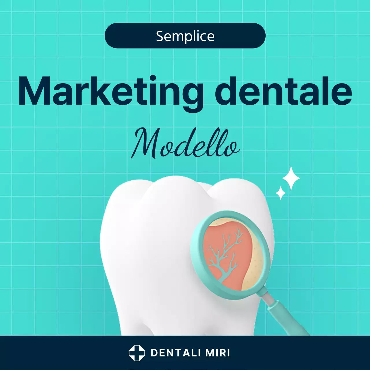 Un semplice post promozionale dentale bianco e menta