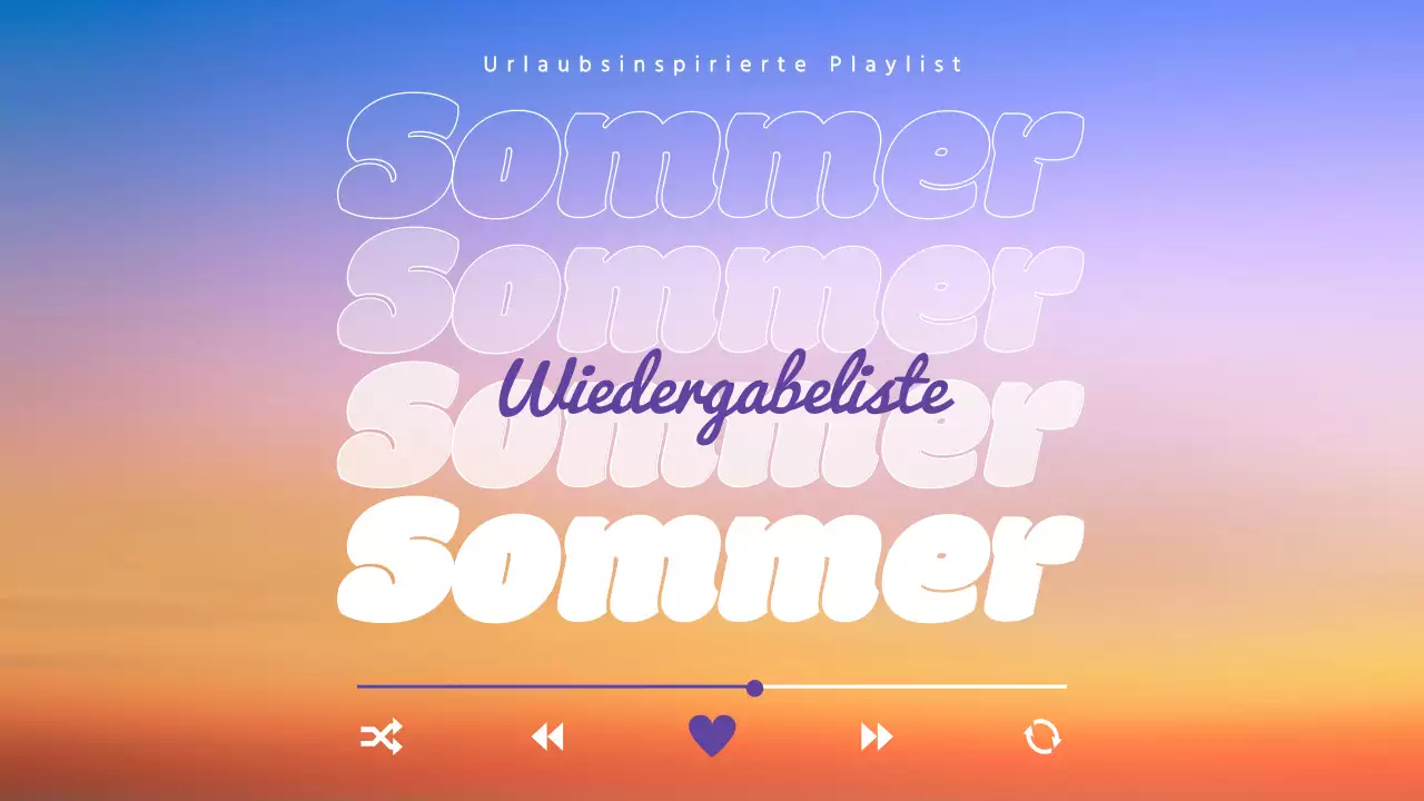 Einfaches Cover für die Sommer-Playlist in Orange und Lila
