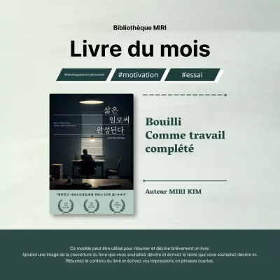 Annonce de l'introduction d'un livre moderne en vert et kaki