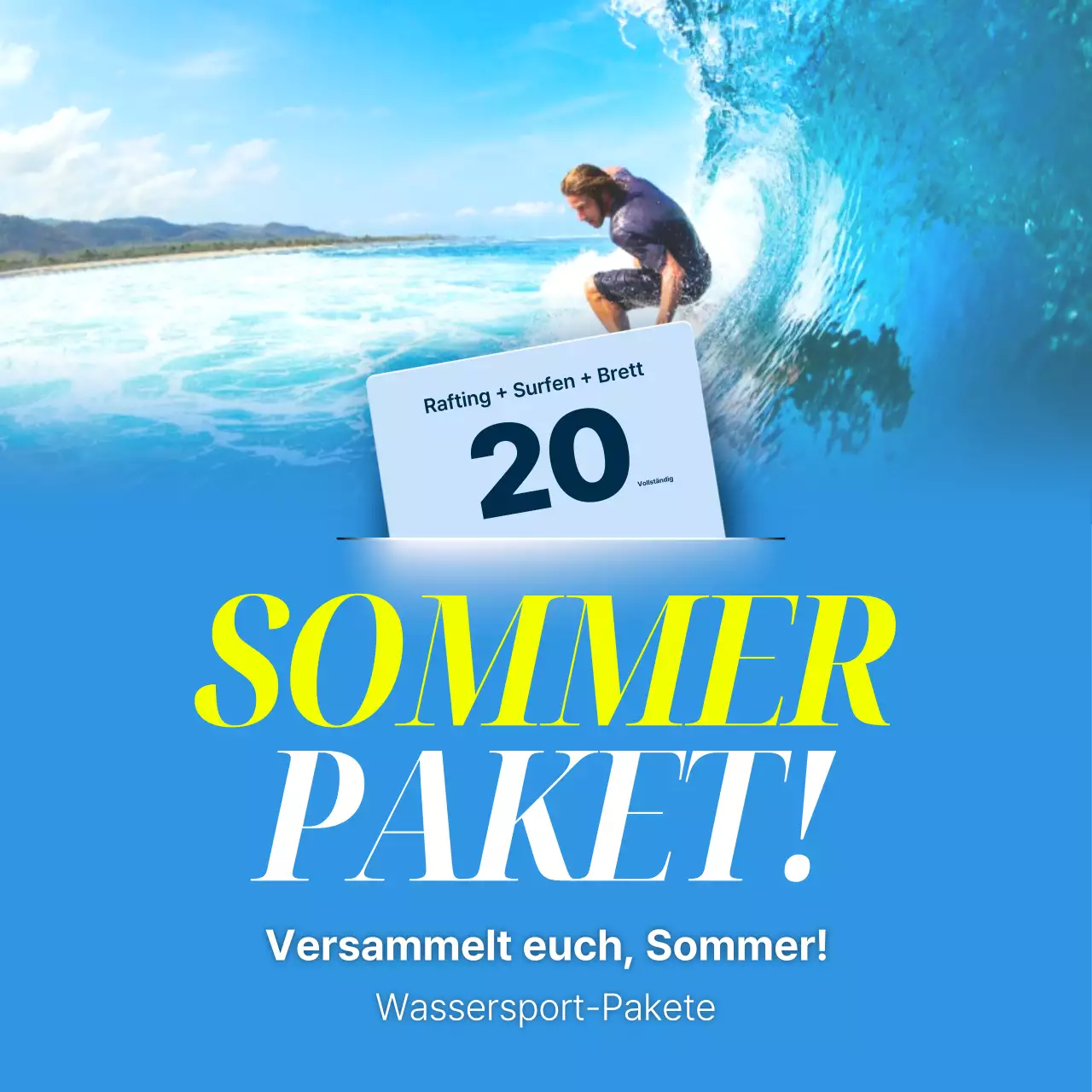 Förderung des Wassersportunterrichts mit blauen und gelben Akzenten