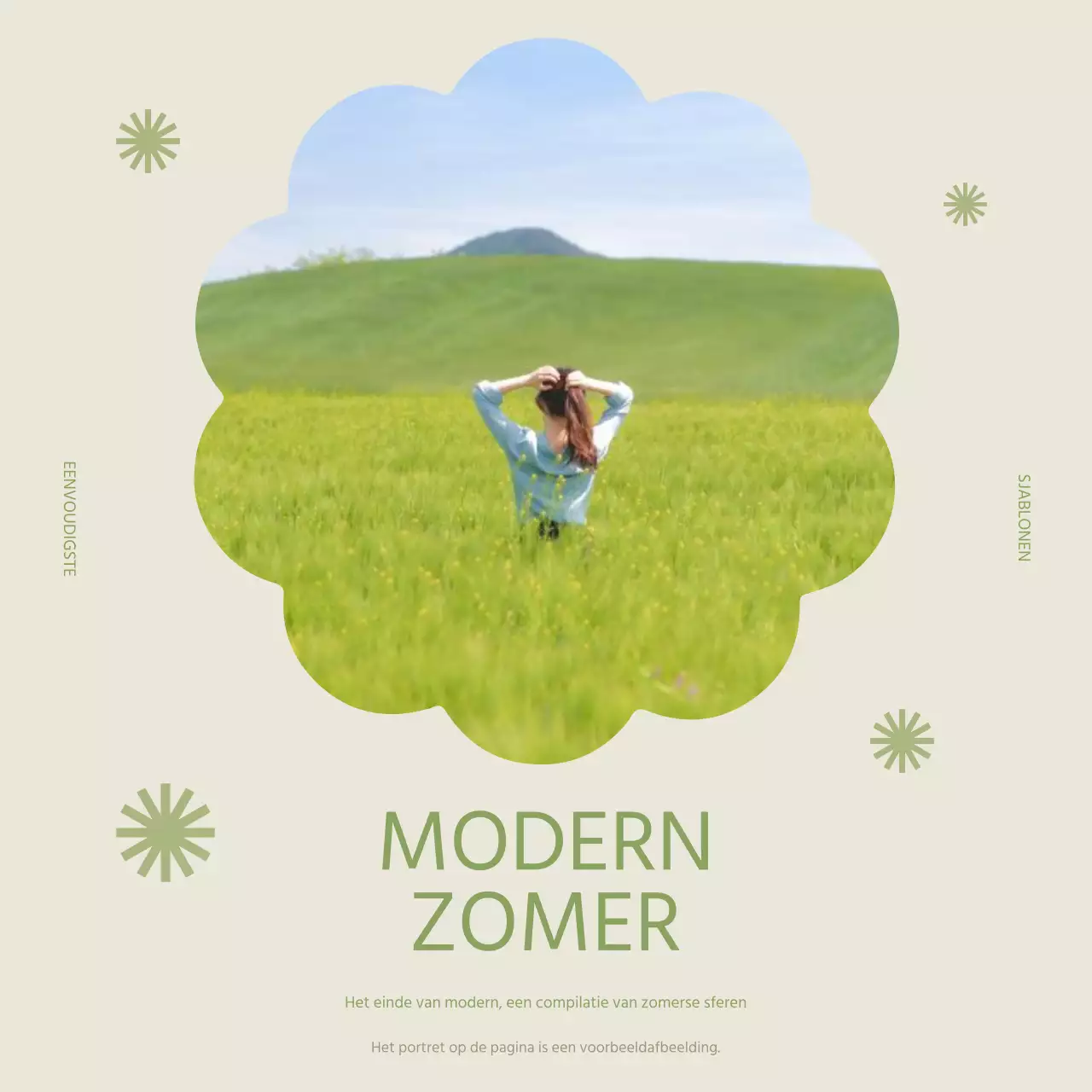 Een eenvoudige, op de zomer geïnspireerde verkoopadvertentie in chartreuse en ivoorkleur