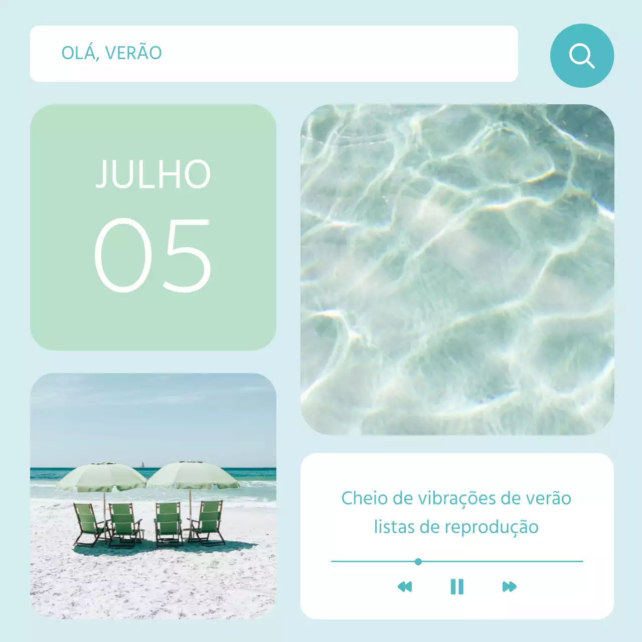 Um simples mar de menta e azul-celeste, inspiração para uma playlist de verão